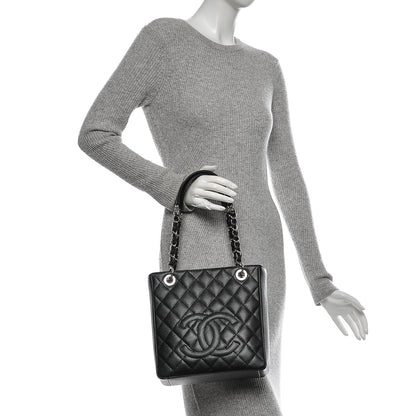 Chanel Caviar Quilted Petit Shopping Tote PST Black 2 of 7