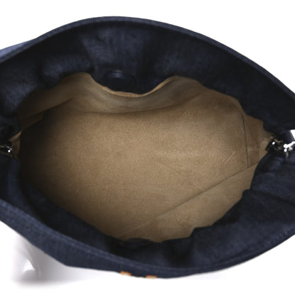 Loewe X Louis Wain Denim Embroidered Futurist Cats Medium Flamenco Knot Clutch Blue 5 of 10