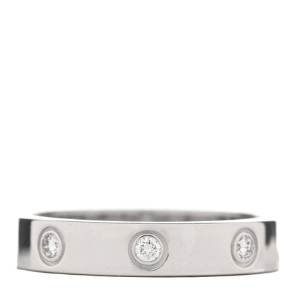 Cartier 18K White Gold 8 Diamond 4mm Wedding Band LOVE Ring 55 7.25 1 of 4