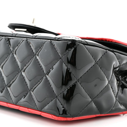 Chanel Patent Calfskin Quilted Bi-Color Mini Rectangular Flap Red Black 10 of 10