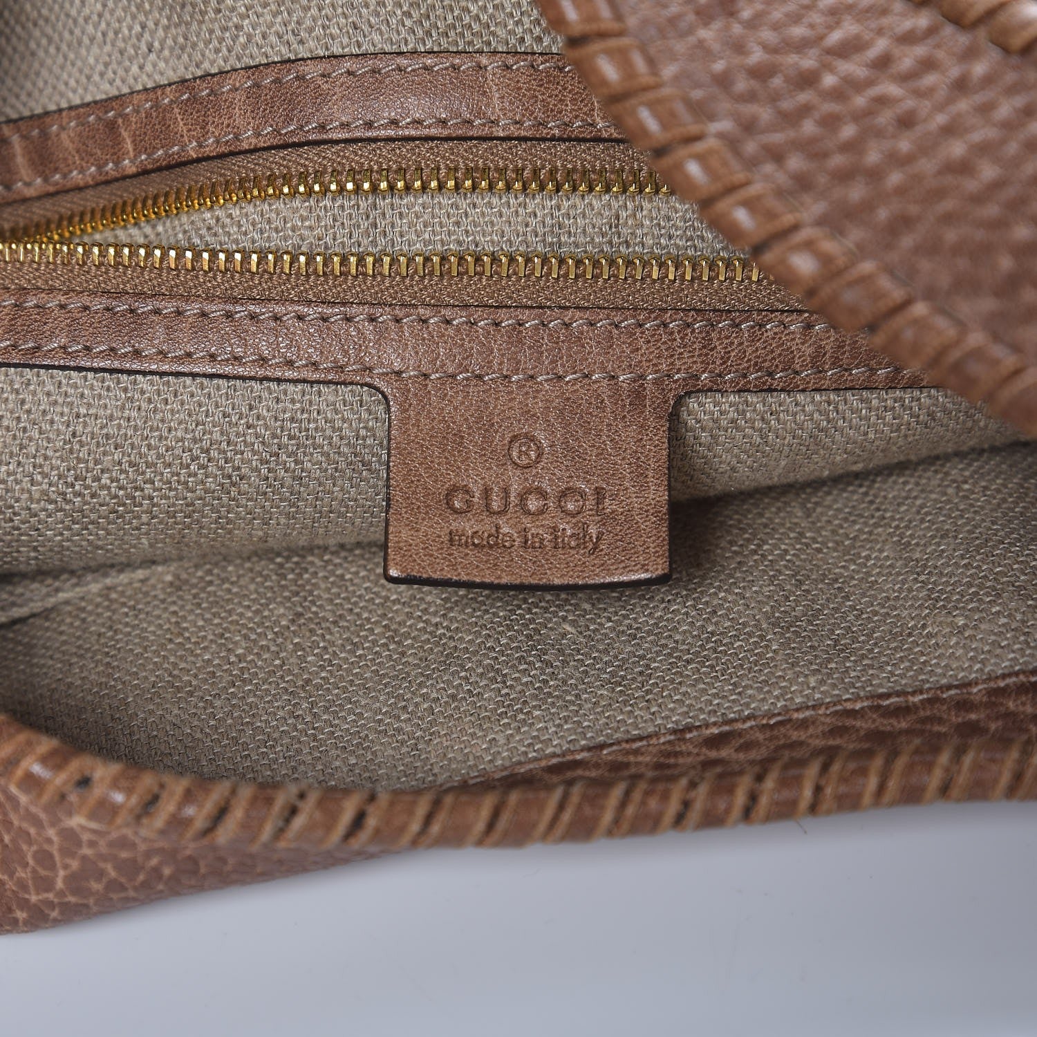 Gucci Pebbled Calfskin Large New Jackie Shoulder Bag Maple Brown 7 of 9