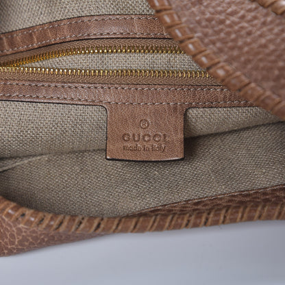 Gucci Pebbled Calfskin Large New Jackie Shoulder Bag Maple Brown 7 of 9