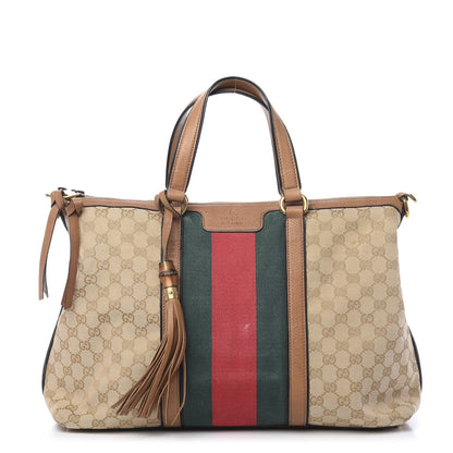 Gucci Monogram Web Medium Rania Top Handle Bag Sand 1 of 18