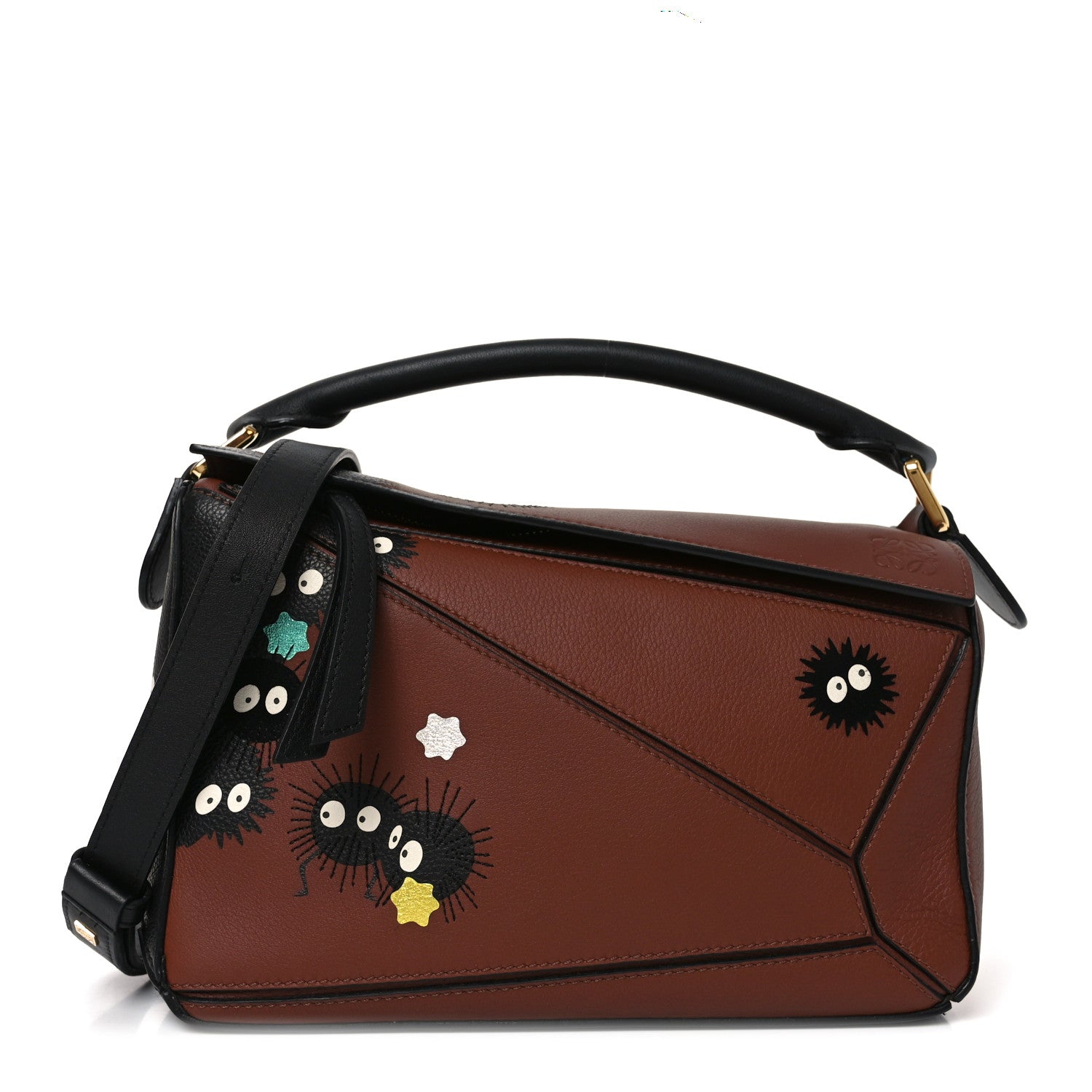 Loewe Calfskin Spirited Away Print Small Puzzle Bag Gold 1 of 9