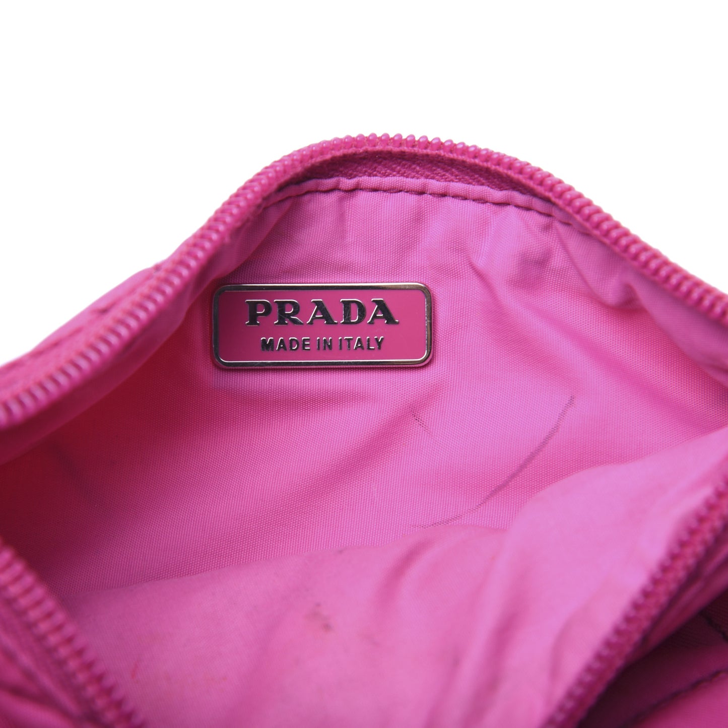 Nylon Tessuto Impuntu Pouch Fuxia
