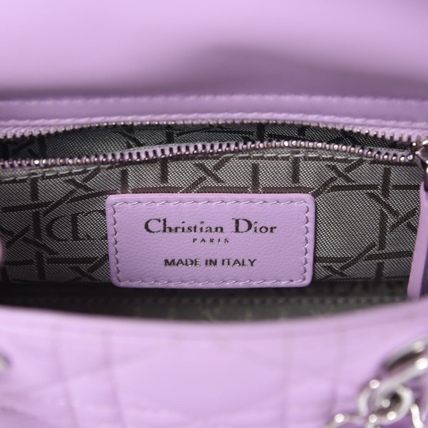 Lambskin Cannage Mini Lady Lilac