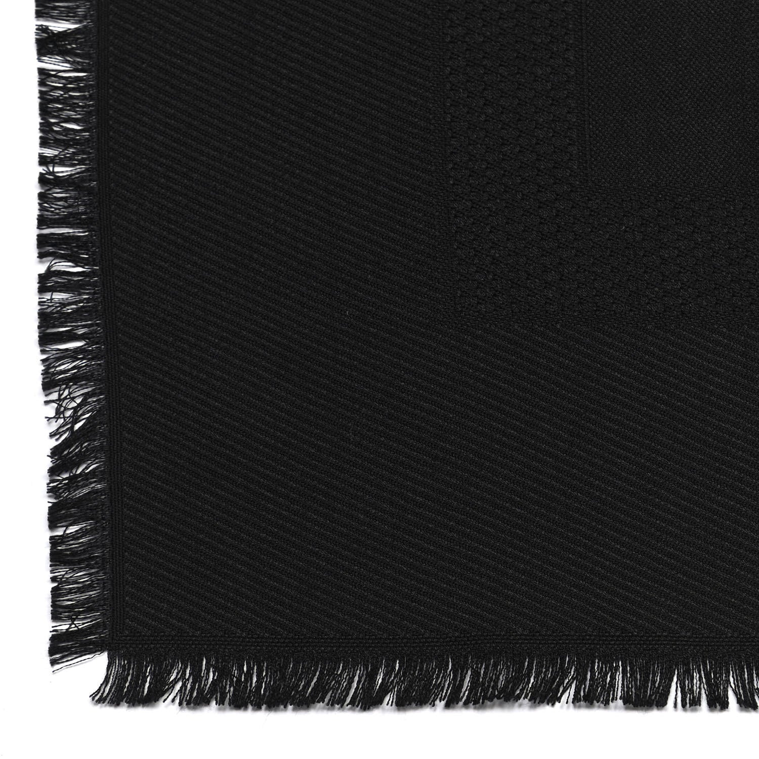 Christian Dior Wool Silk Oblique Shawl Black 3 of 4