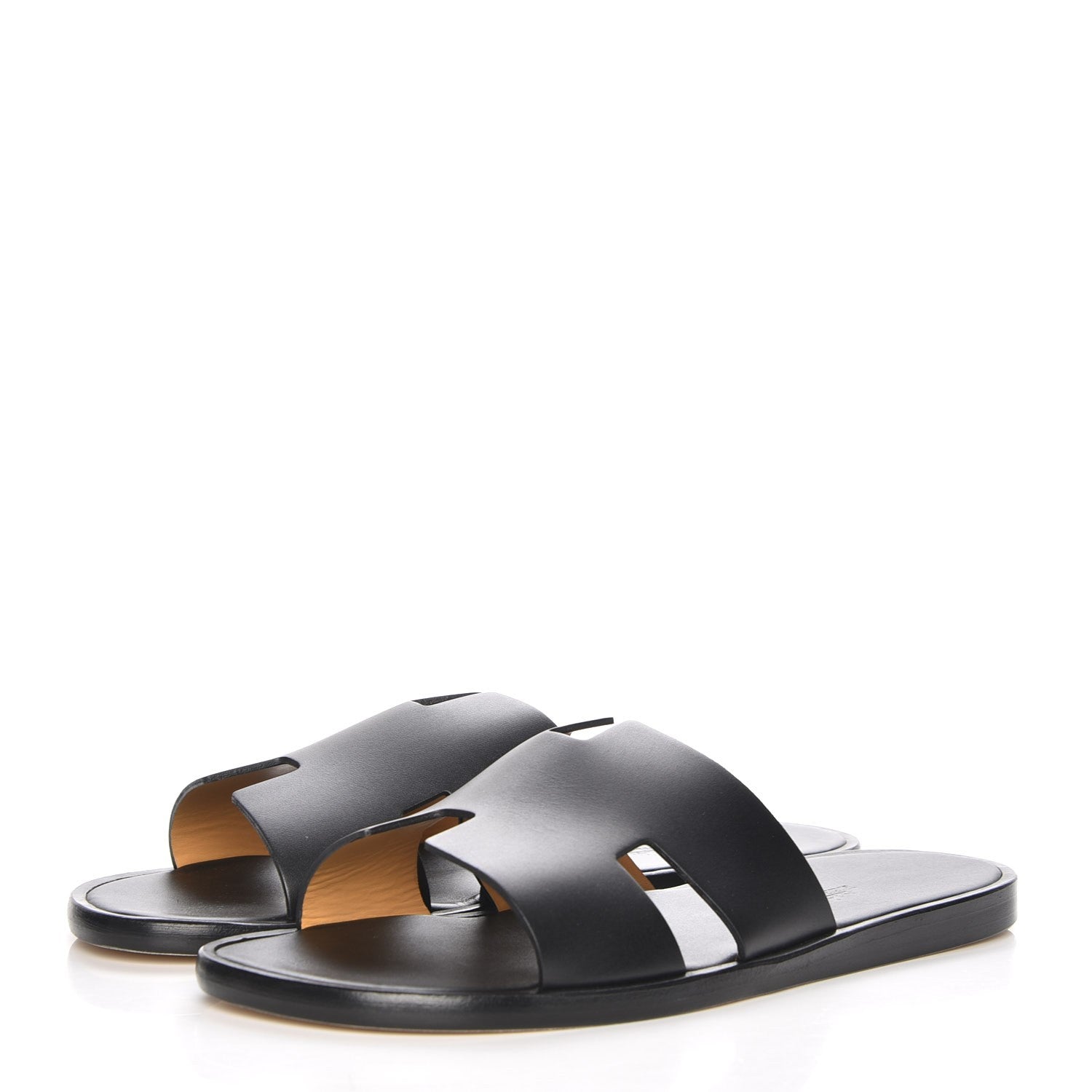 Hermes Calfskin Mens Izmir Sandals 42 Black 3 of 9