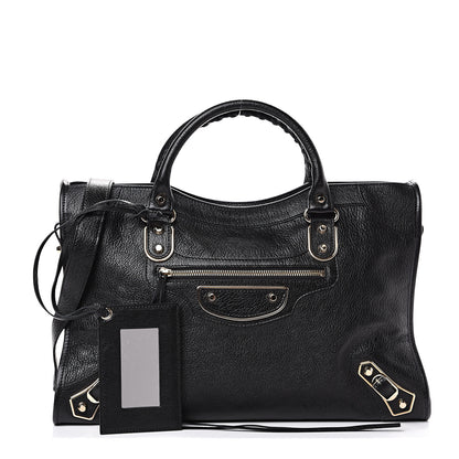 Balenciaga Chevre Gold Metallic Edge Hardware City Black 1 of 9