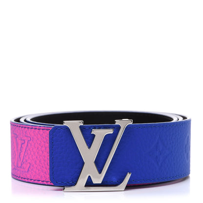 Louis Vuitton Taurillon Illusion 40mm LV Initiales Reversible Belt 95 38 Bleu Rose 1 of 7