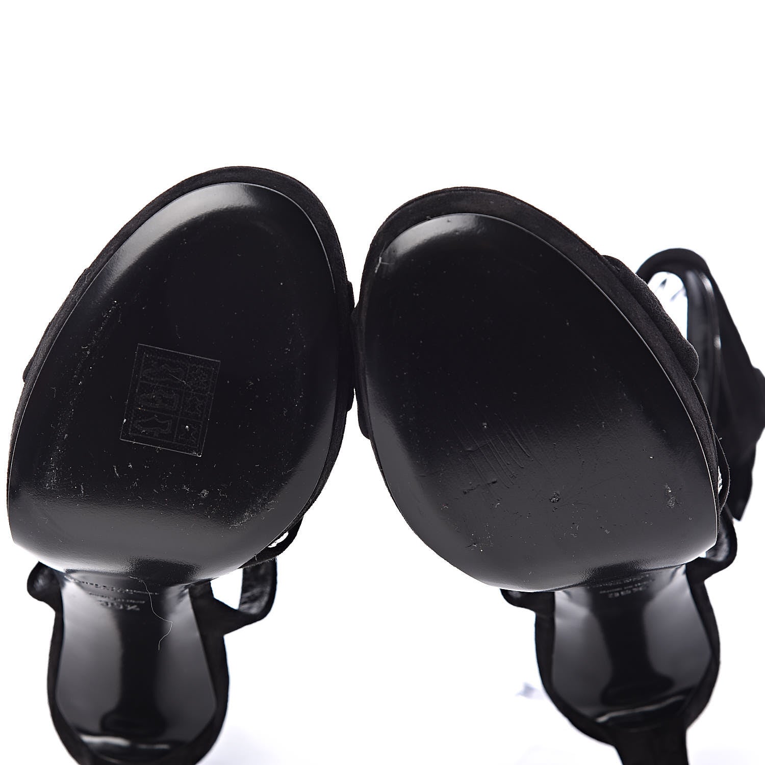 Saint Laurent Suede Hall 85 Platform Sandals 39.5 Black 8 of 12