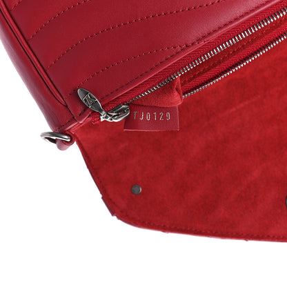 Louis Vuitton Calfskin New Wave Chain Pochette Scarlet 6 of 9