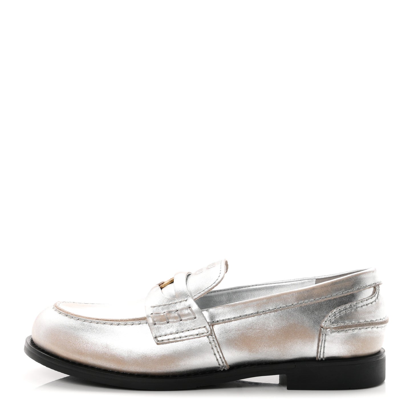 Vitello Deco Penny Loafer 39 Argento