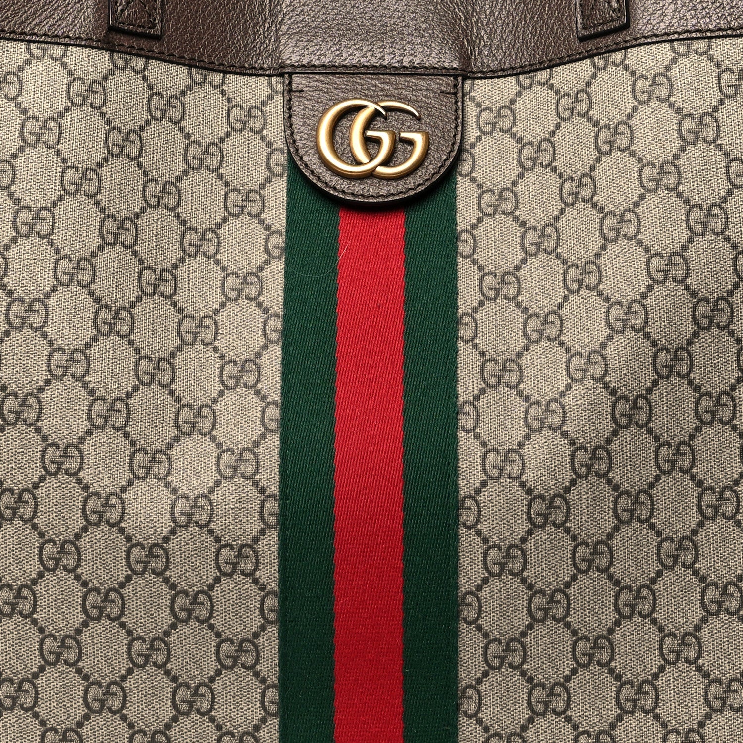 Gucci GG Supreme Monogram Web Ophidia Tote Brown 8 of 13