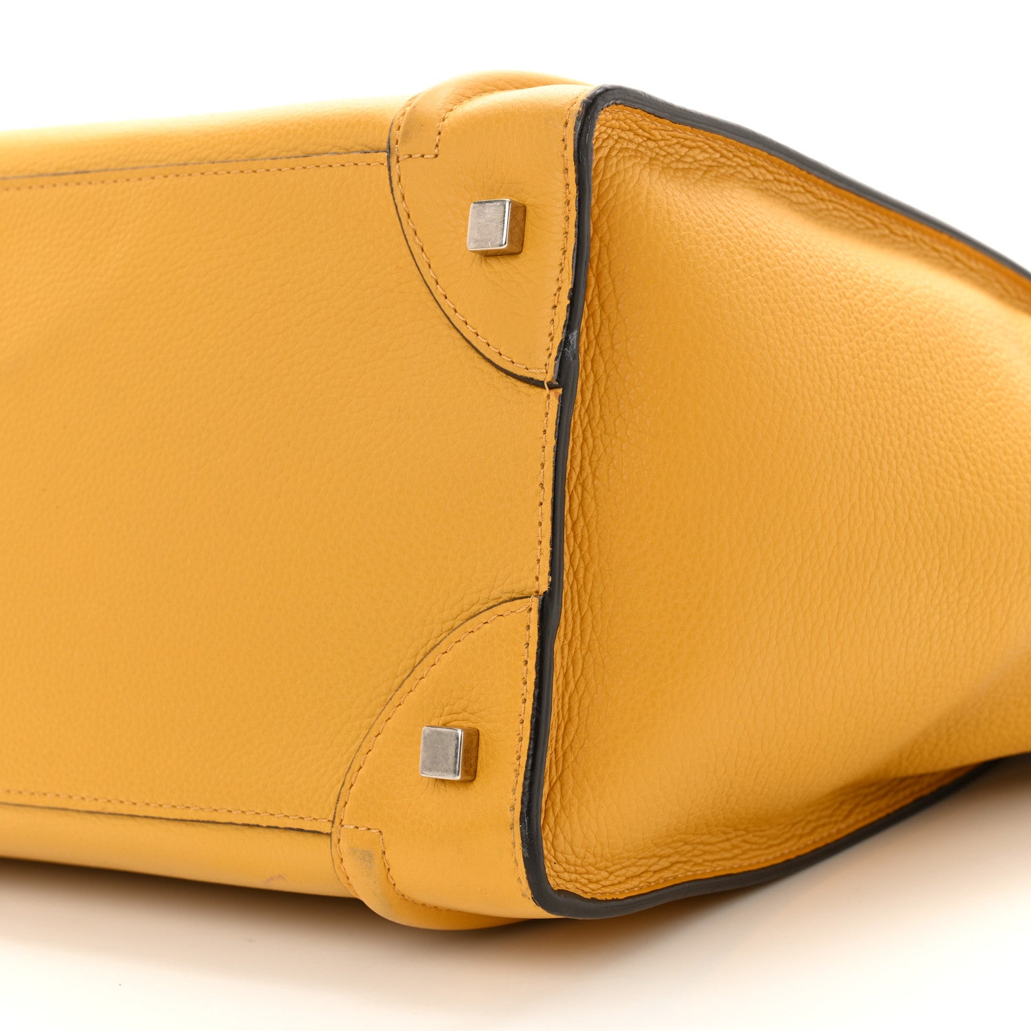 Celine Drummed Calfskin Mini Luggage Ocre 10 of 14