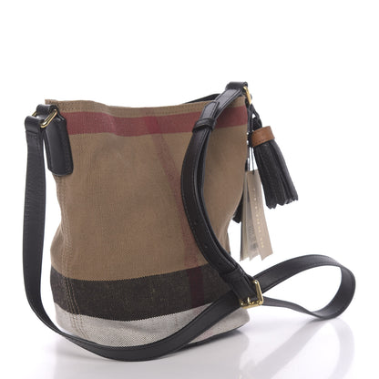 Burberry Canvas Mega Check Mini Ashby Tassel Crossbody Black 3 of 10
