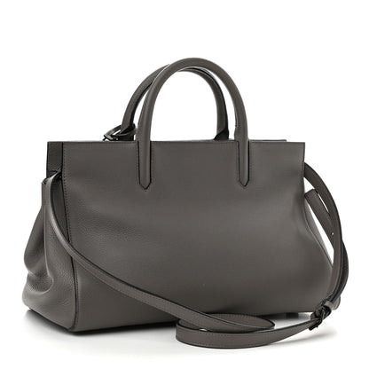 Saint Laurent Grained Calfskin Small Cabas Rive Gauche Fog 3 of 10