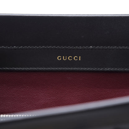 Gucci Smooth Calfskin Diagonal Striped Medium Zumi Top Handle Bag Black Beige 5 of 9