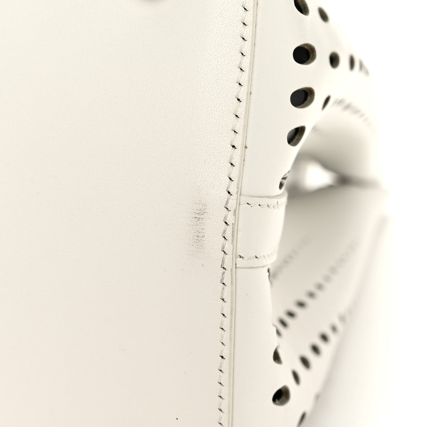 Calfskin Laser Cut Mina 32 Bag White