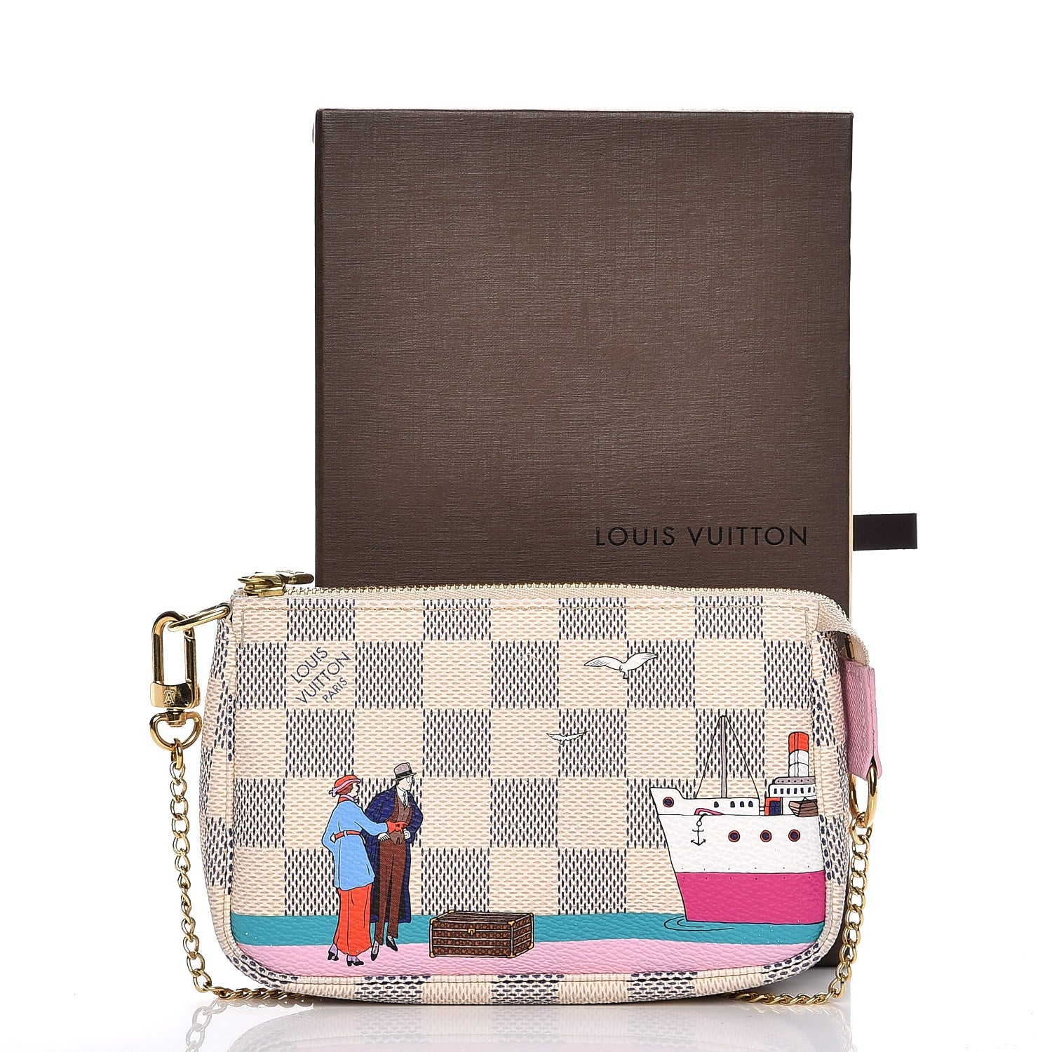 Louis Vuitton Damier Azur 2016 Christmas Animation Mini Pochette Accessories 8 of 8