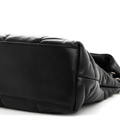 Saint Laurent Lambskin Quilted Medium Loulou Puffer Monogram Chain Satchel Black 11 of 11
