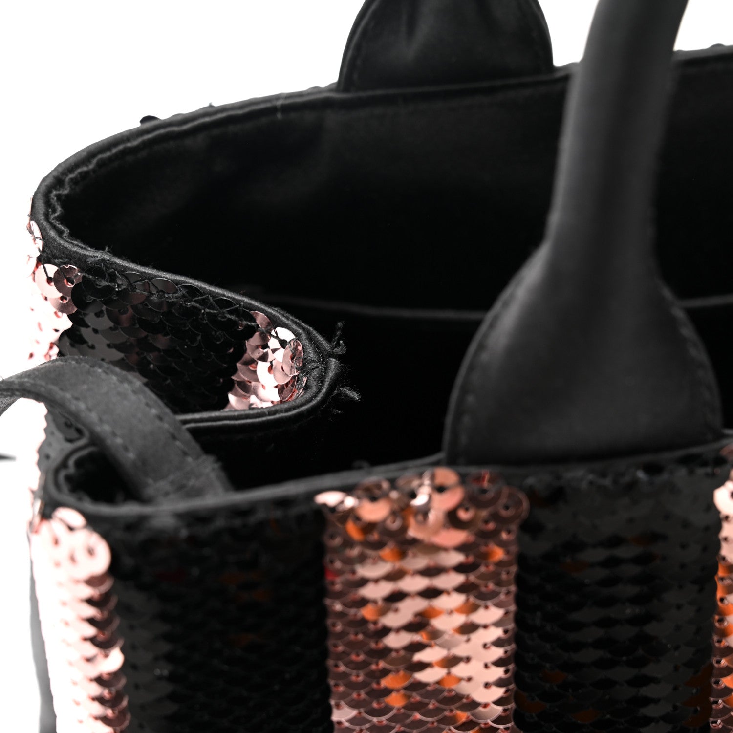 Prada Sequin Broccato Tote Black Cipria 1820625 – FASHIONPHILE