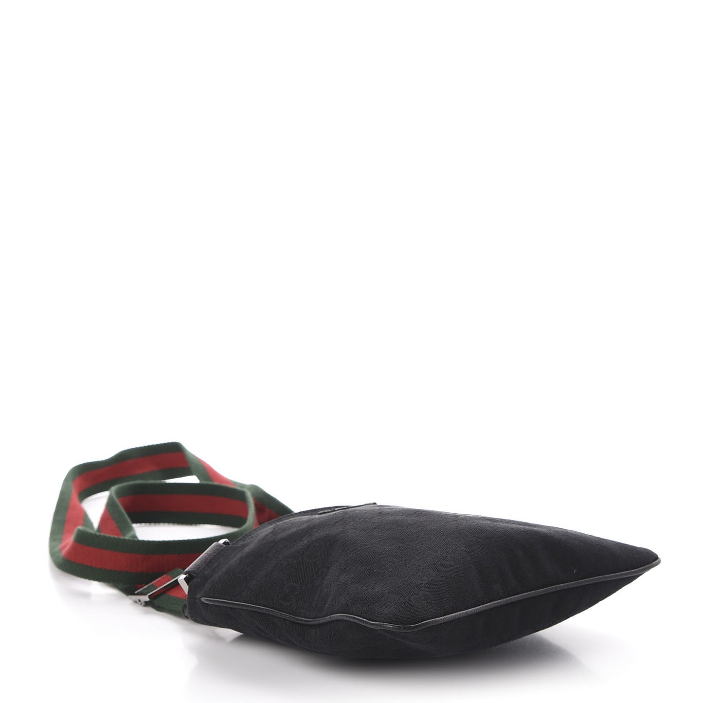 Monogram Web Small Flat Messenger Bag Black