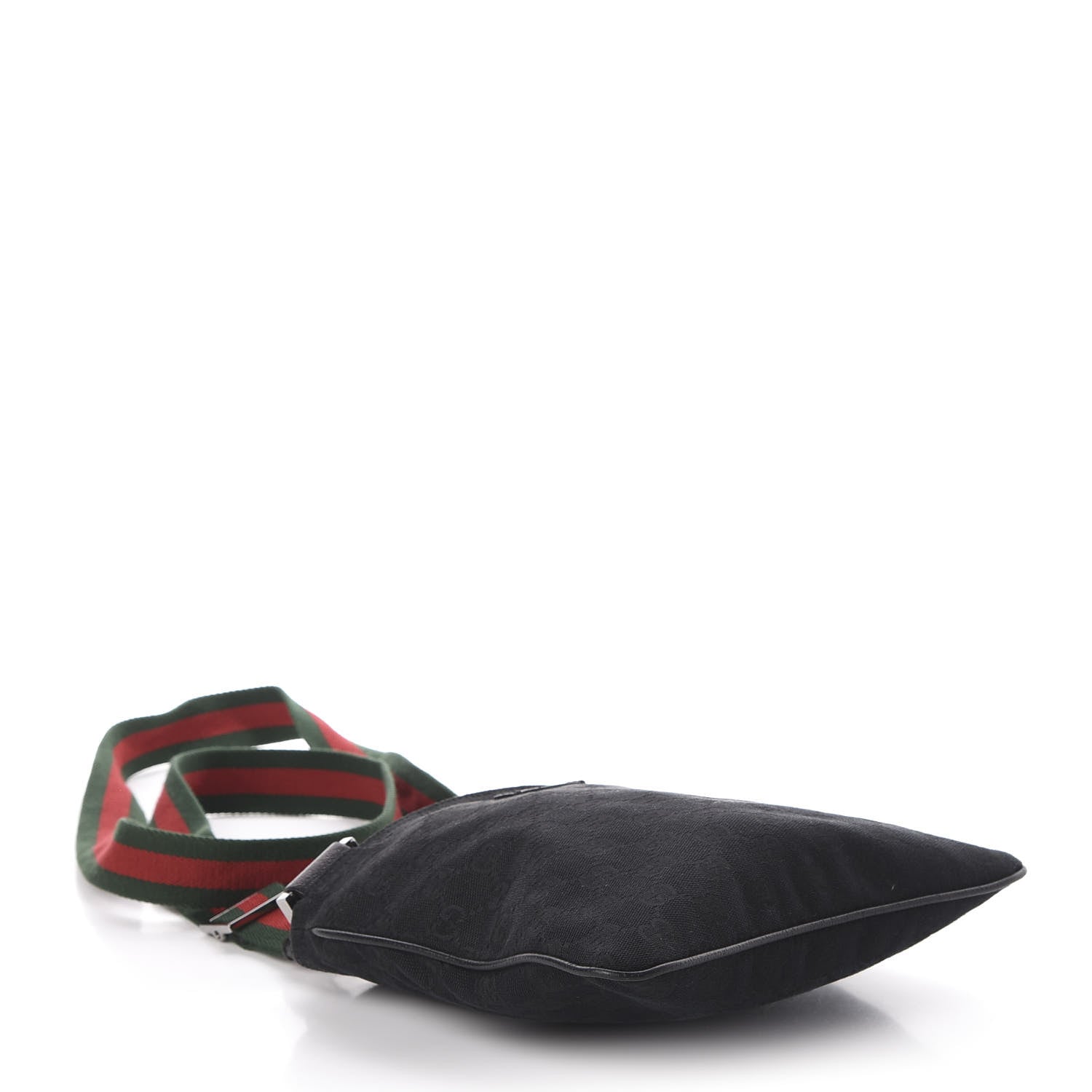 Gucci Monogram Web Small Flat Messenger Bag Black 4 of 10