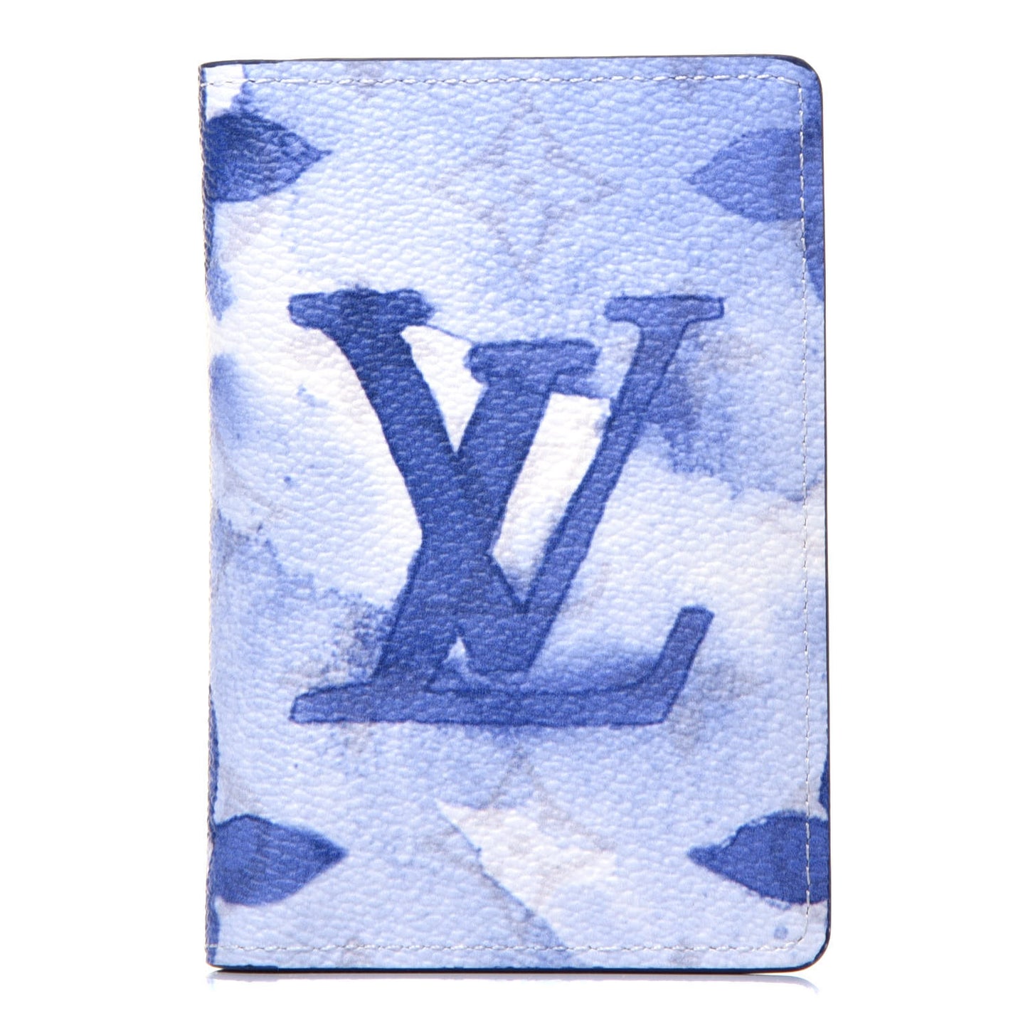 Monogram Watercolor Pocket Organizer Blue