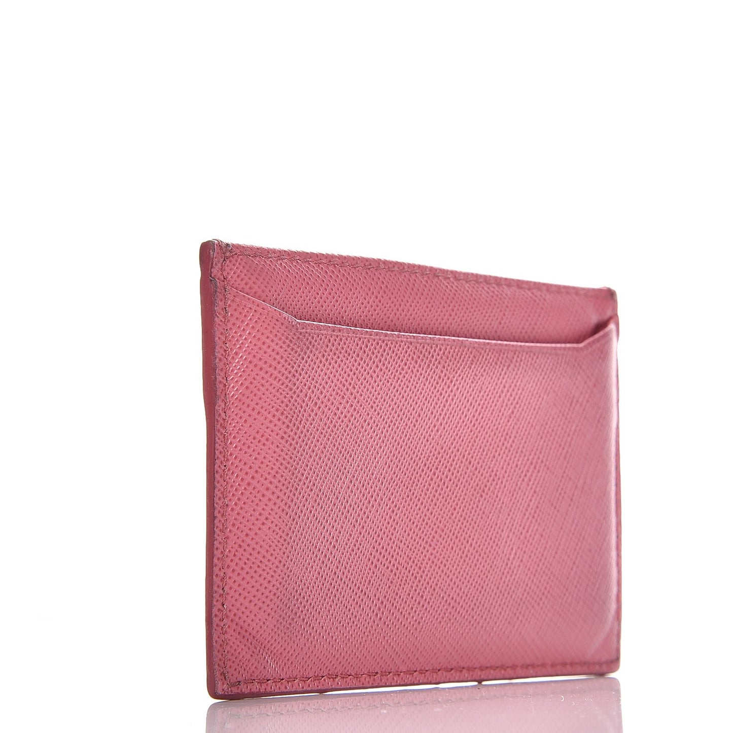 Saffiano Metal Card Case Pink