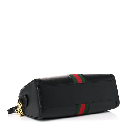 Gucci Textured Dollar Calfskin Web Medium Ophidia Boston Black 4 of 16