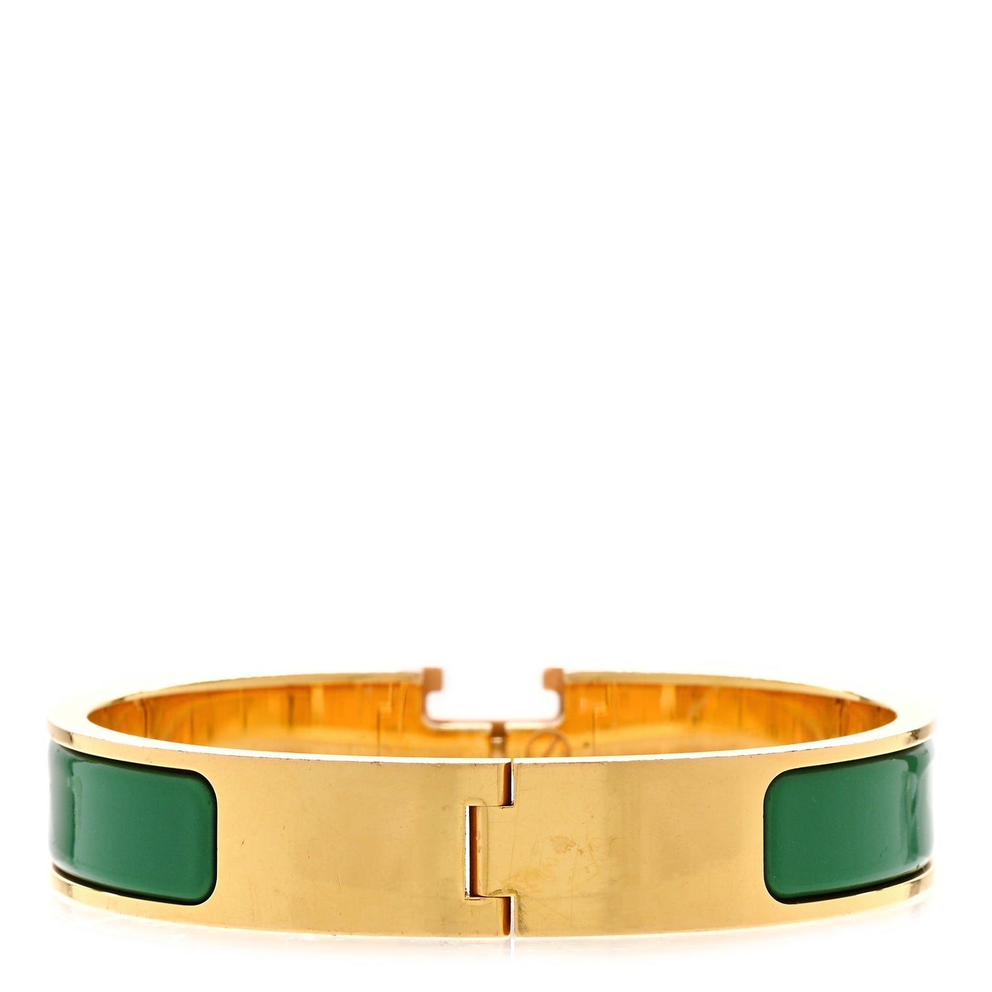 Enamel Narrow Clic Clac H Bracelet GM Vert Spain