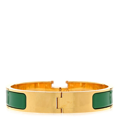 Hermes Enamel Narrow Clic Clac H Bracelet GM Vert Spain 3 of 6