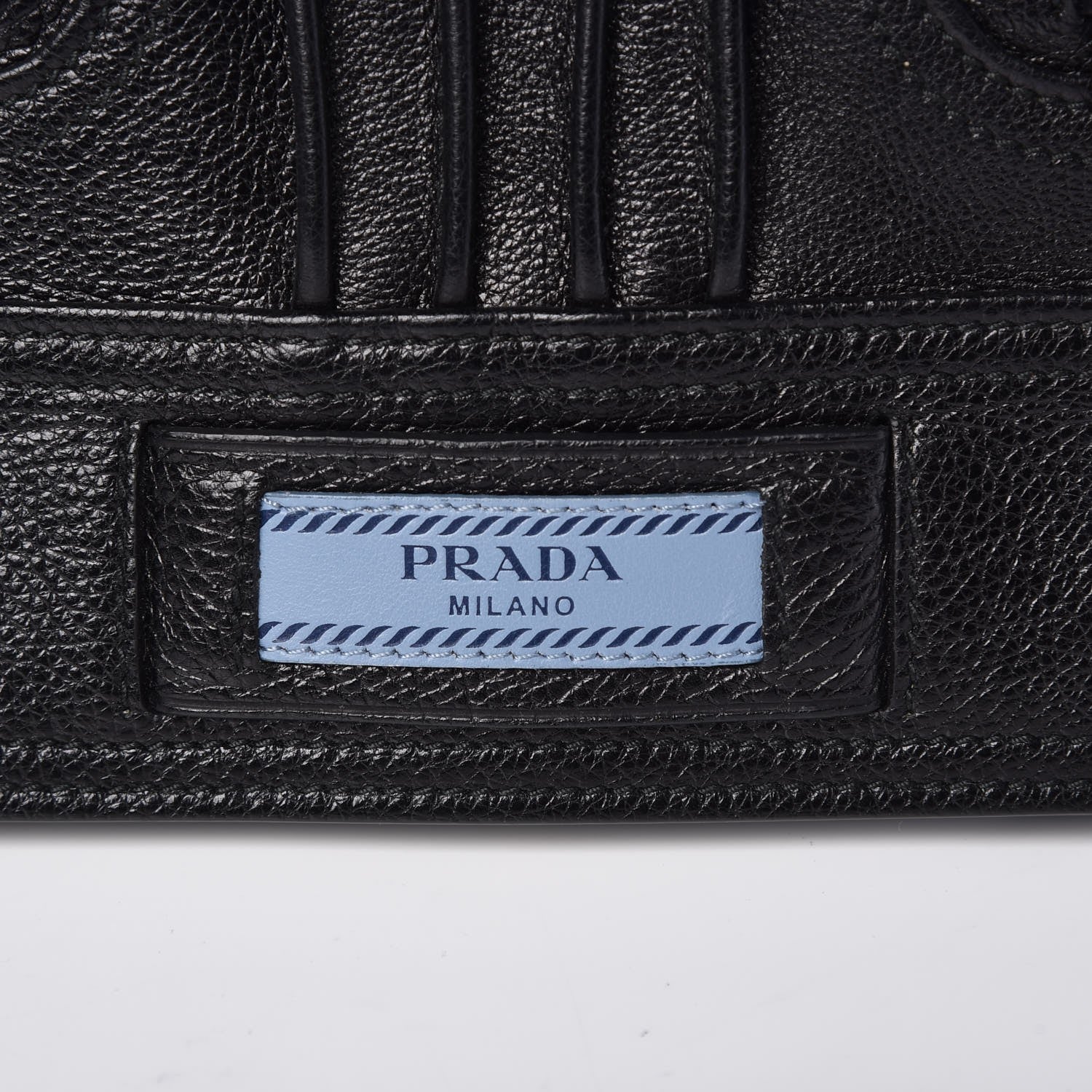 Prada Glace Calfskin Etiquette Flap Shoulder Bag Black 8 of 12