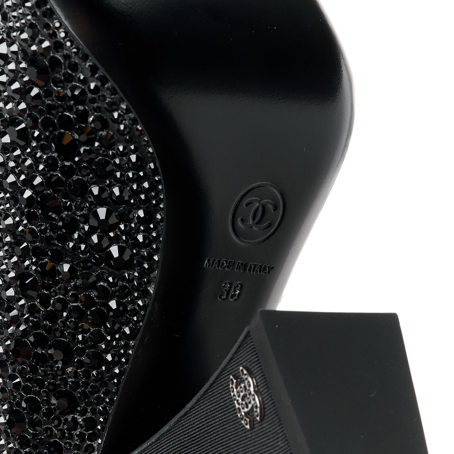 Strass Pearl Grosgrain Cap Toe Pumps 38 Black