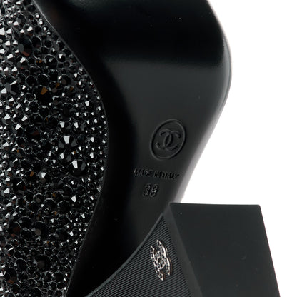 Chanel Strass Pearl Grosgrain Cap Toe Pumps 38 Black 6 of 9