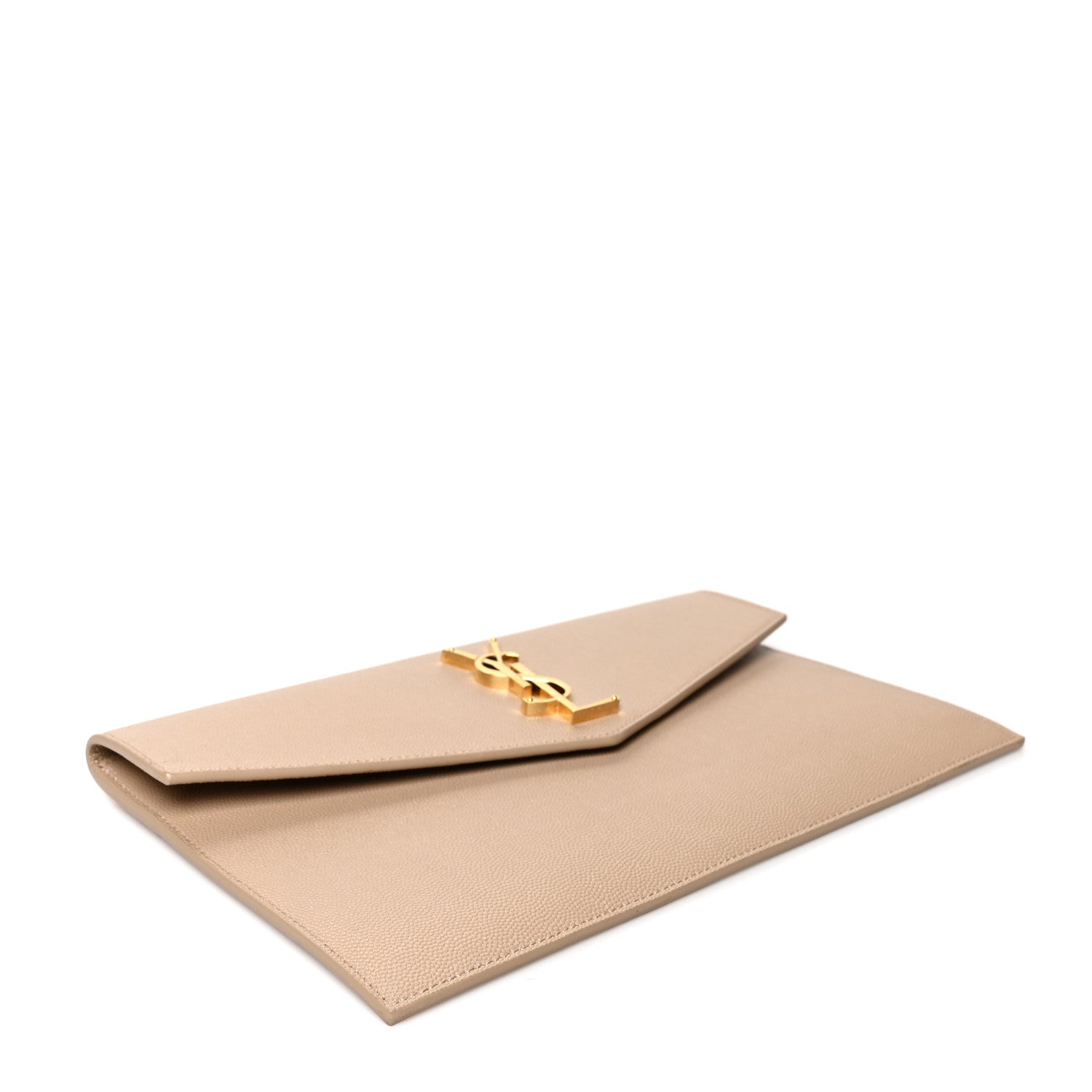 Saint Laurent Grain De Poudre Uptown Pouch Dark Latte 4 of 9