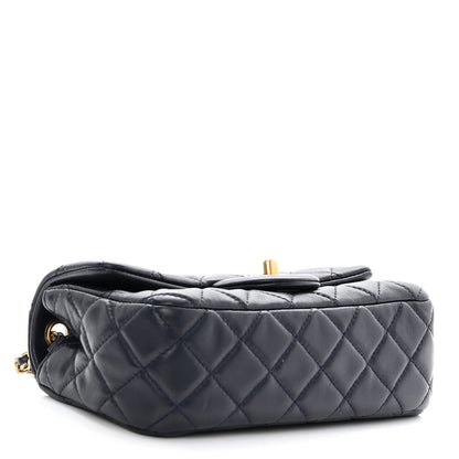 Chanel Lambskin Quilted Mini Pearl Crush Rectangular Flap Navy Blue 4 of 11