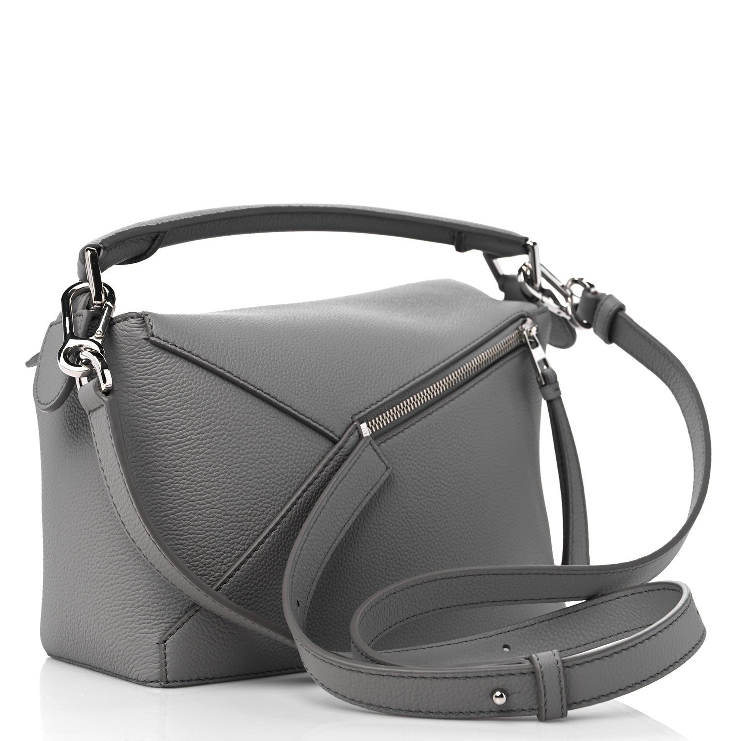 Loewe Soft Grained Calfskin Small Puzzle Edge Bag Pearl Grey 3 of 8