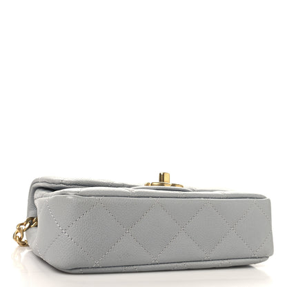 Chanel Caviar Quilted Mini Sweetheart Rectangular Flap Light Grey 4 of 10