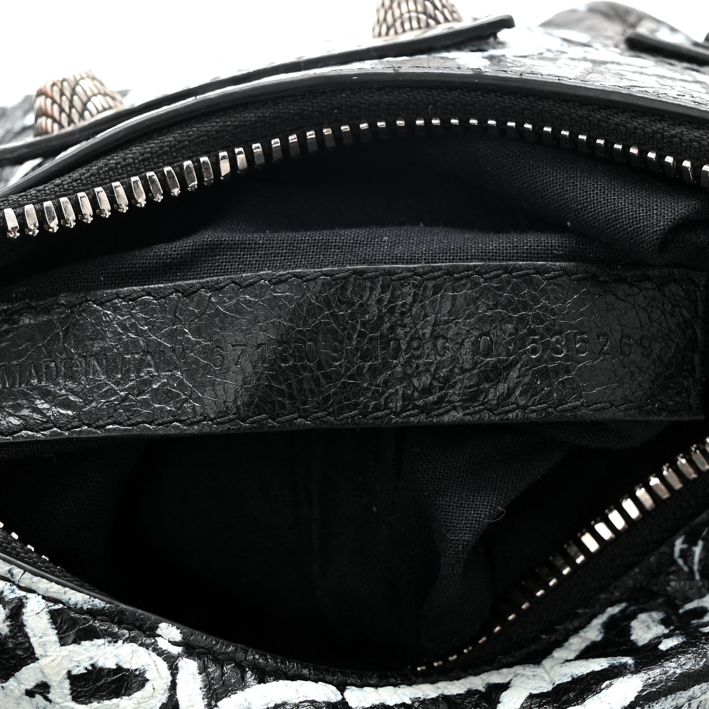 Agneau Arena Graffiti Le Cagole Shoulder Bag XS Black