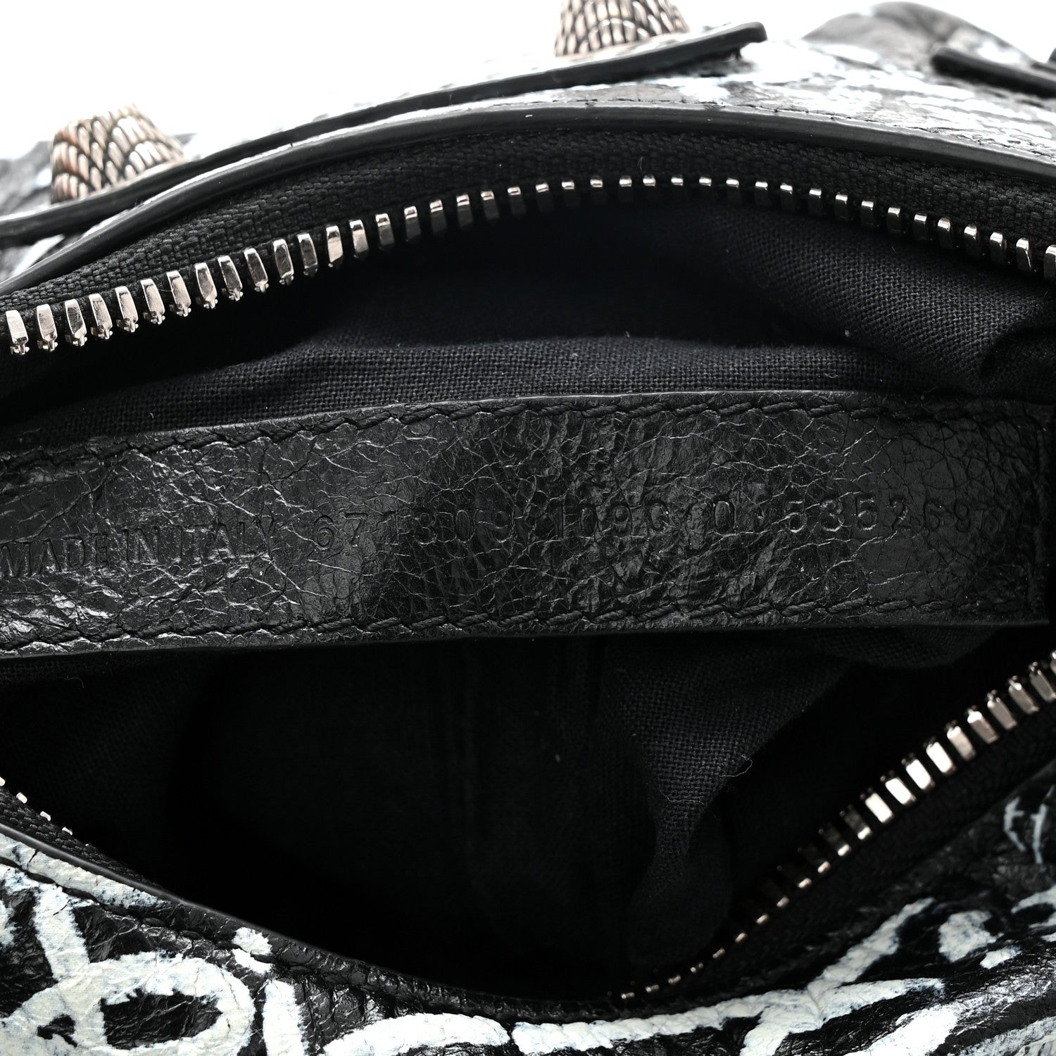 Balenciaga Agneau Arena Graffiti Le Cagole Shoulder Bag XS Black 8 of 11