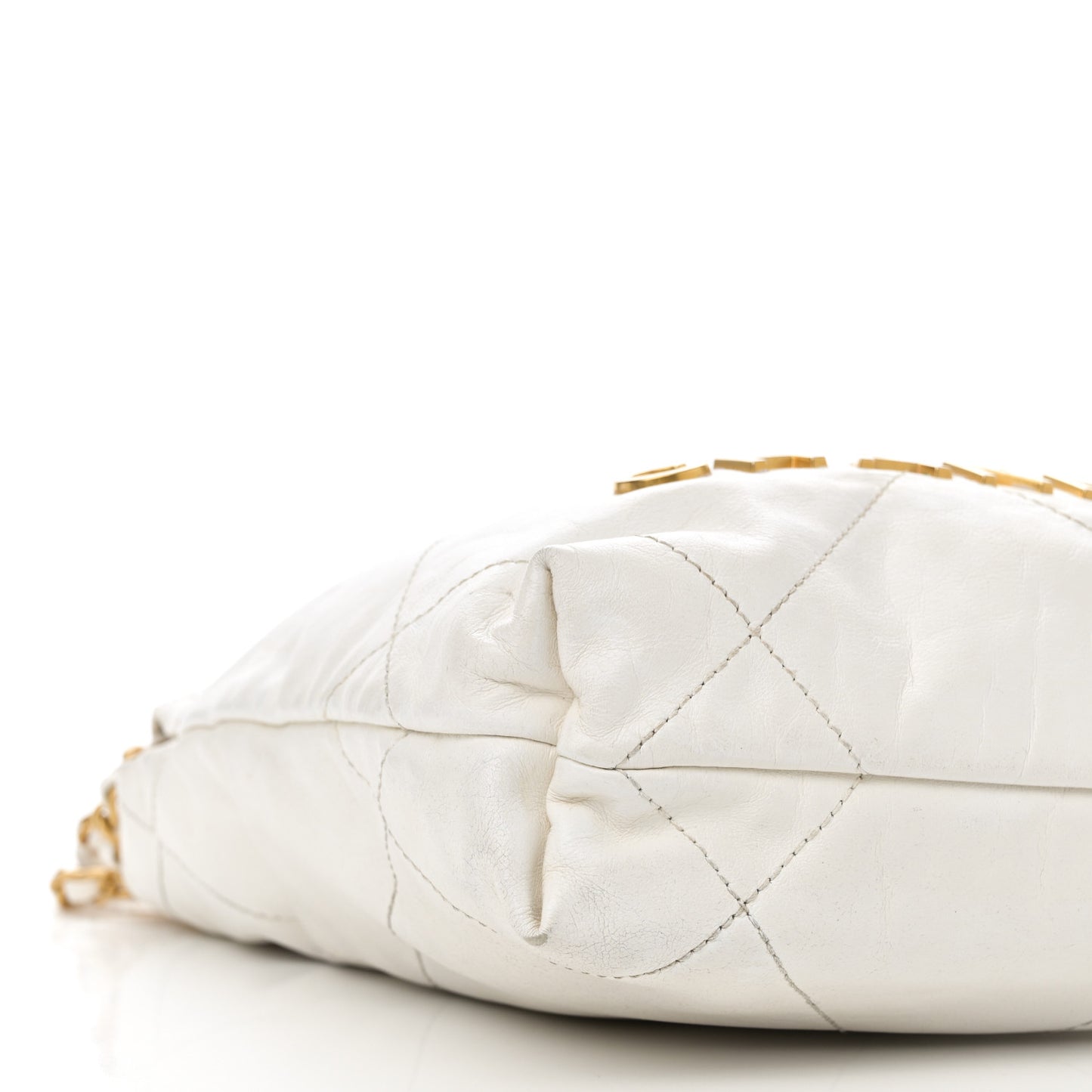 Shiny Calfskin Quilted Mini Chanel 22 White