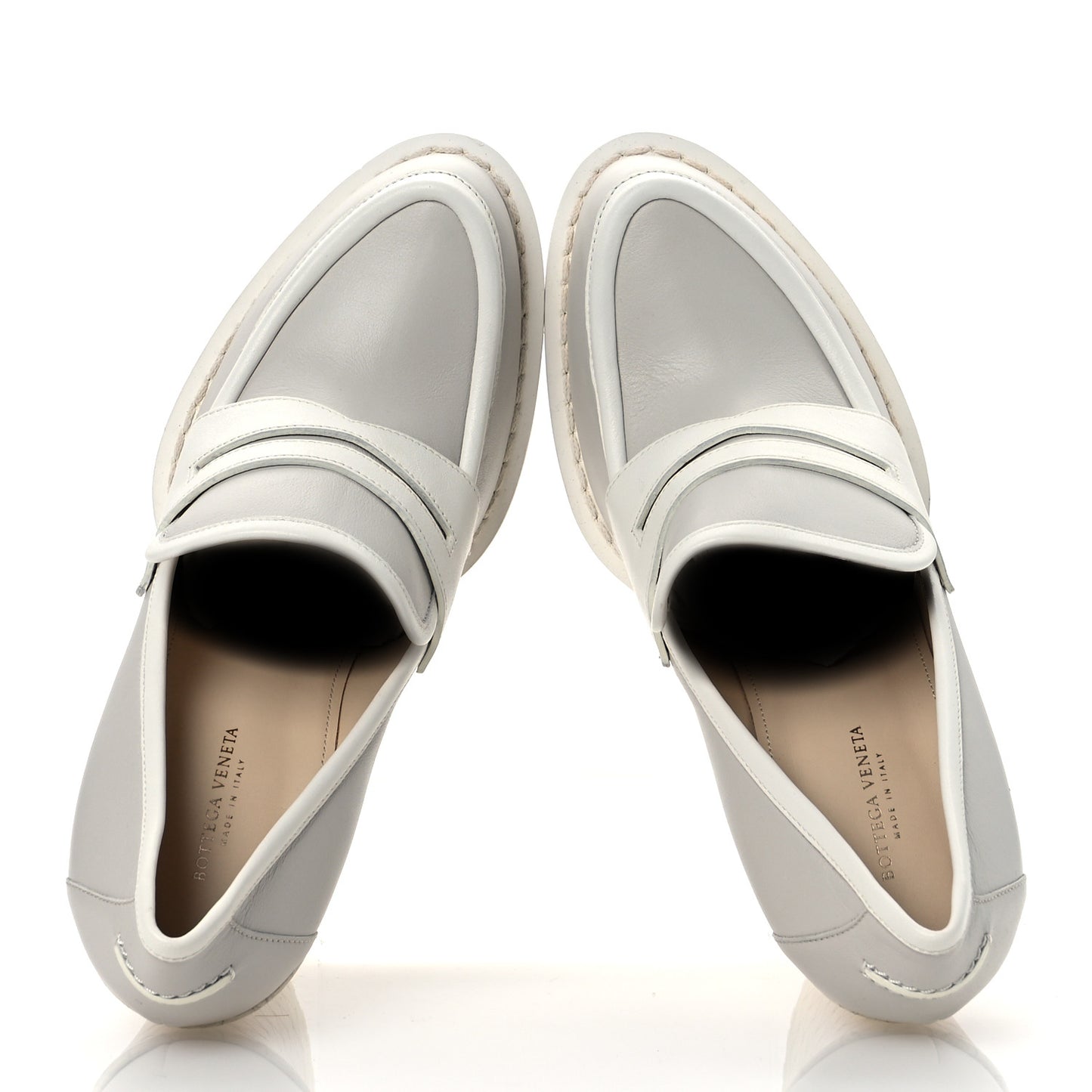 Calfskin Loafer Pumps 39.5 Mist Bianco