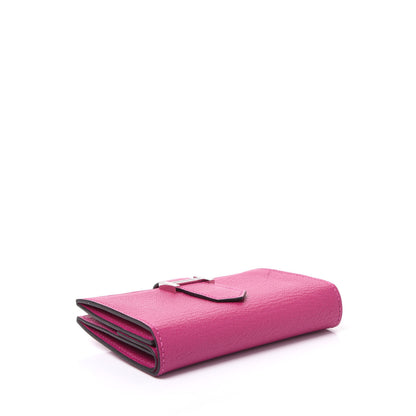 Hermes Chevre Mysore Mini Bearn Wallet Rose Pourpre 3 of 9