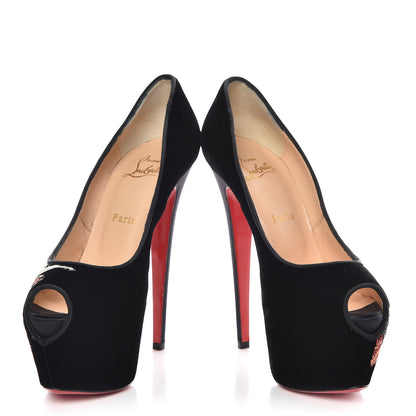 Christian Louboutin Velvet Dragon Tattoo Highness 160 Pumps 39 Black 5 of 21