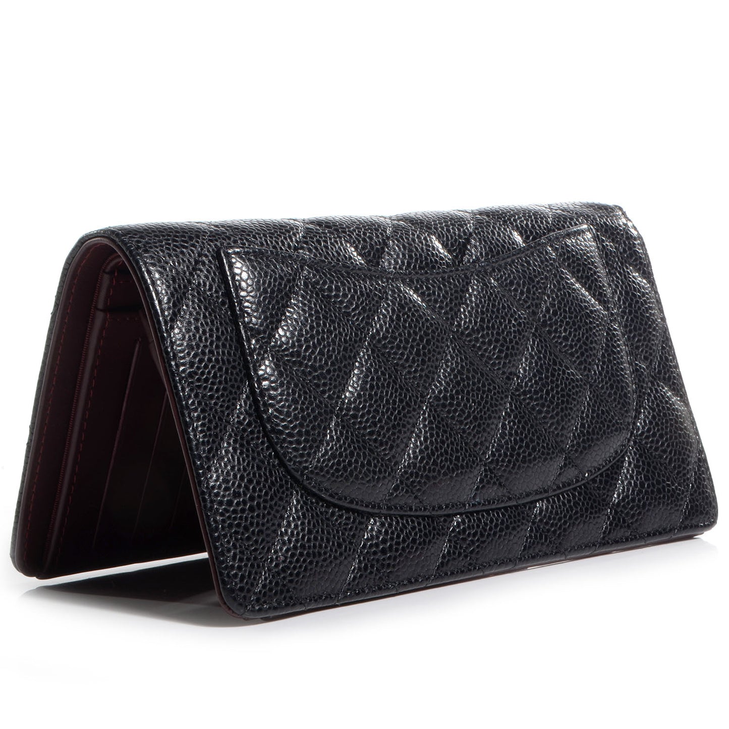 Caviar Quilted Yen Wallet Black
