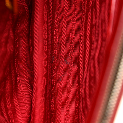 Prada Saffiano Vernice Mini Galleria Double Zip Tote Rosso 14 of 30