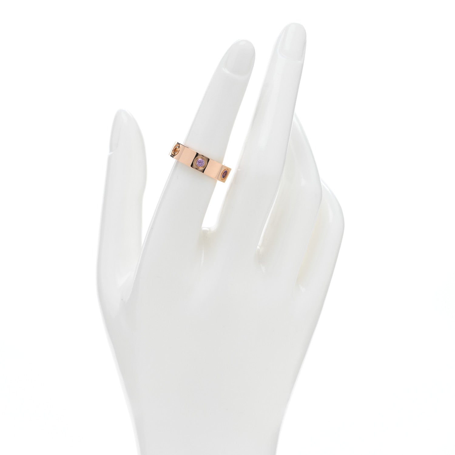 Cartier 18K Pink Gold Sapphire Garnet Amethyst 5.5mm LOVE Ring 53 6.25 2 of 5