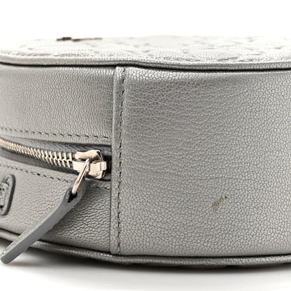 Chanel Goatskin Camellia Quilted Round Clutch With Chain Grey 10 of 12